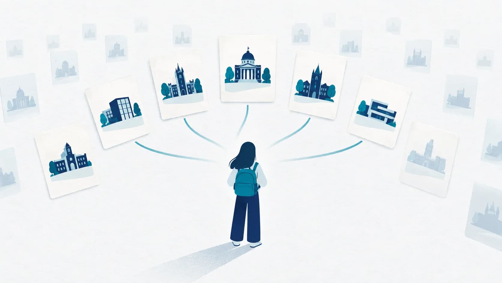 An applicant selects a small set of programmes from a wider field.
