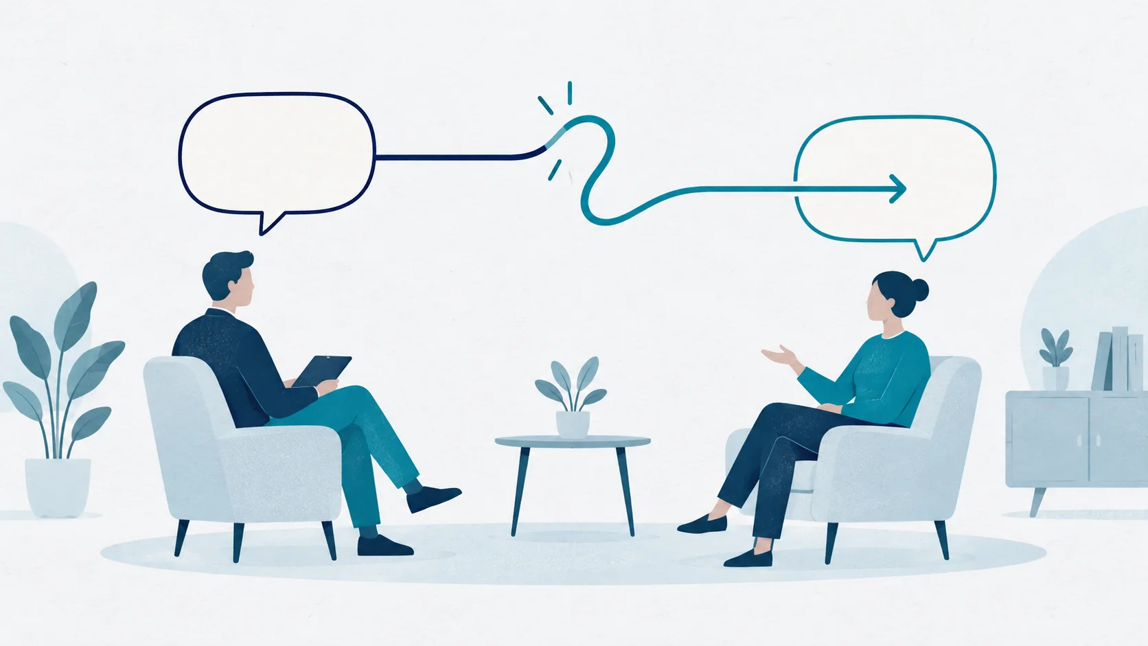 An interview conversation changes course and finds a clear response.